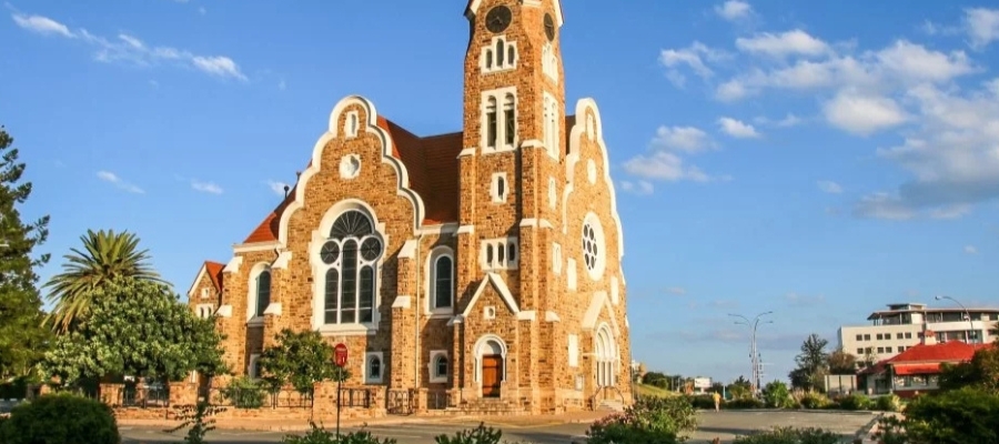 L'église Christuskirche Du Christ, à Windhoek en Namibie (Afrique du Sud)