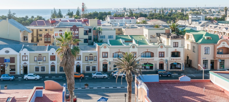 Vue de la tour de la maison historique de Woermann dans le Swakopmund en Namibie