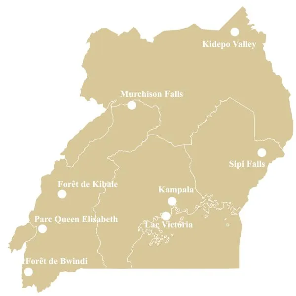 Carte Ouganda - La Voyagerie